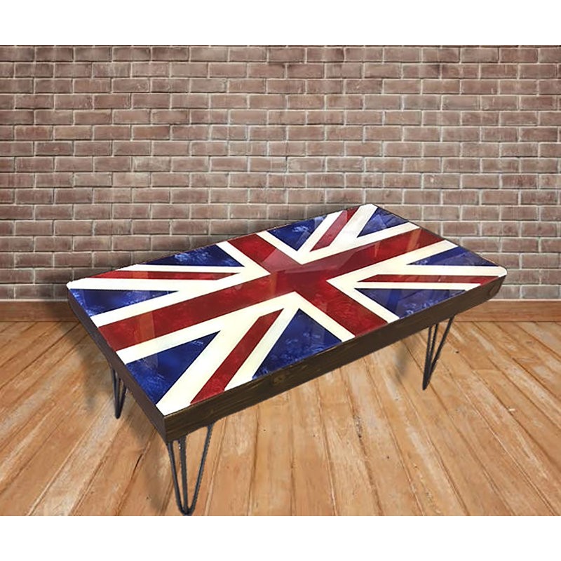 Fava Four Leg Coffee Table, Red/Blue/White