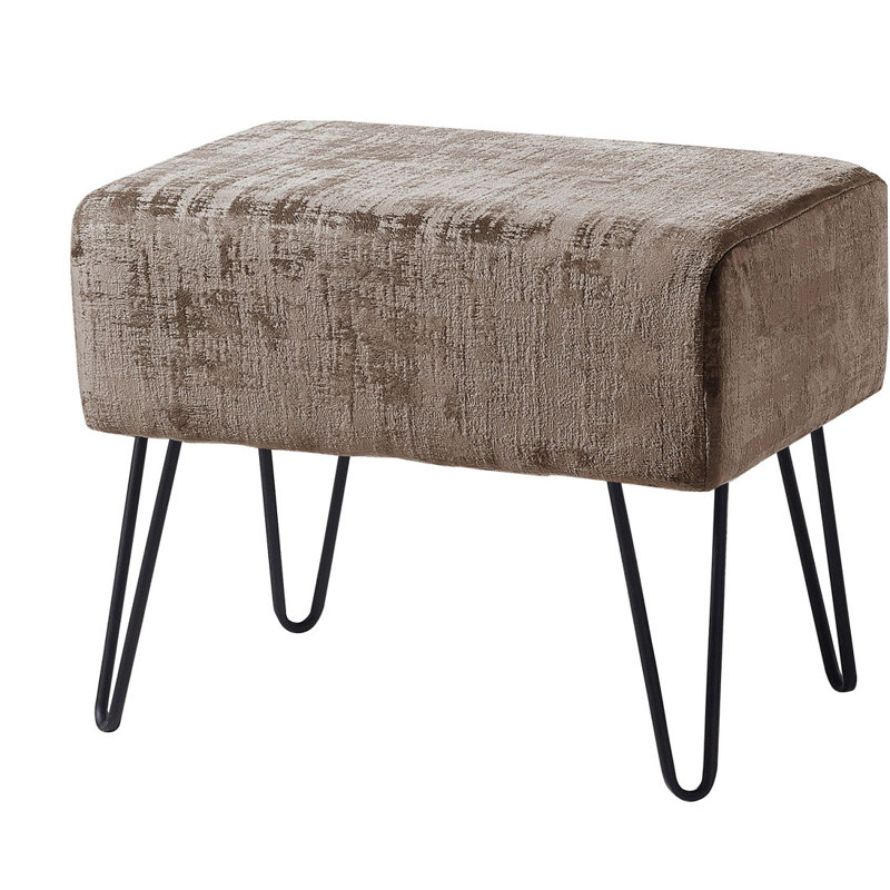 Repose-pieds standard Alegre, Velours taupe simple