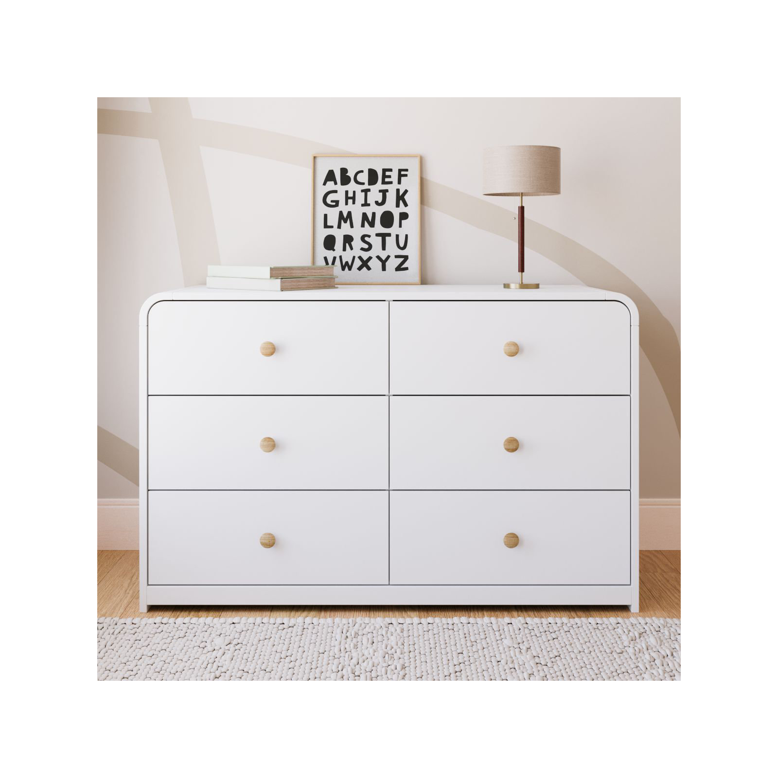 Storkcraft Santos 6 Drawer Dresser, White