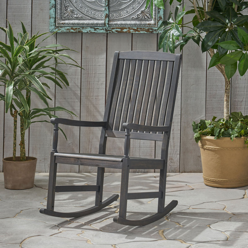 Mccomb Outdoor Rocker Chair, Dark Grey