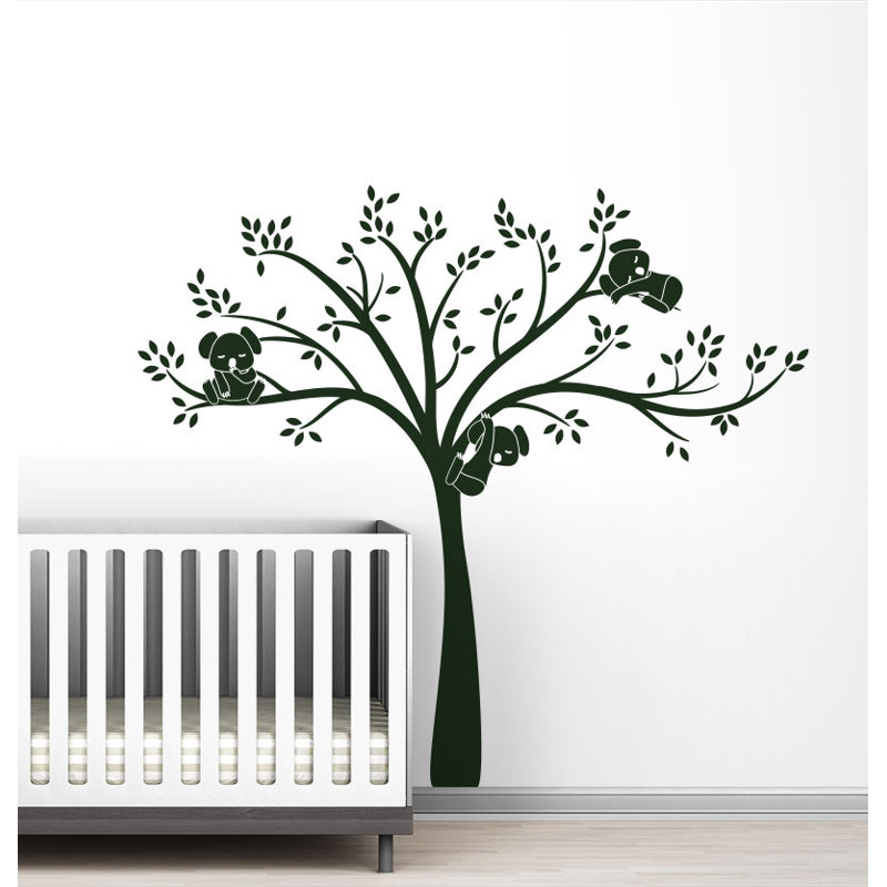 Décalcomanie murale monochrome modern Koala Cuteness, Vert Noël