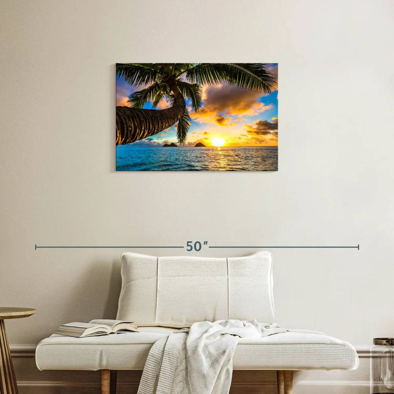 Plage Gillard Lanikai au coucher du soleil, H 20 po x l 30 po