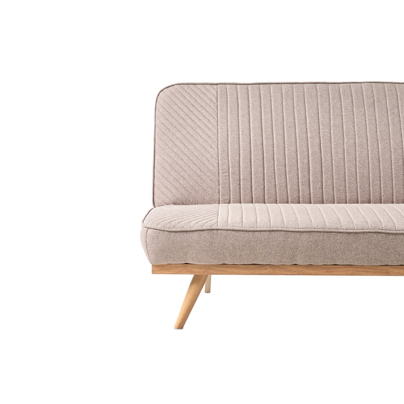 2 Seater Fabric Sofa Bed, Light Brown
