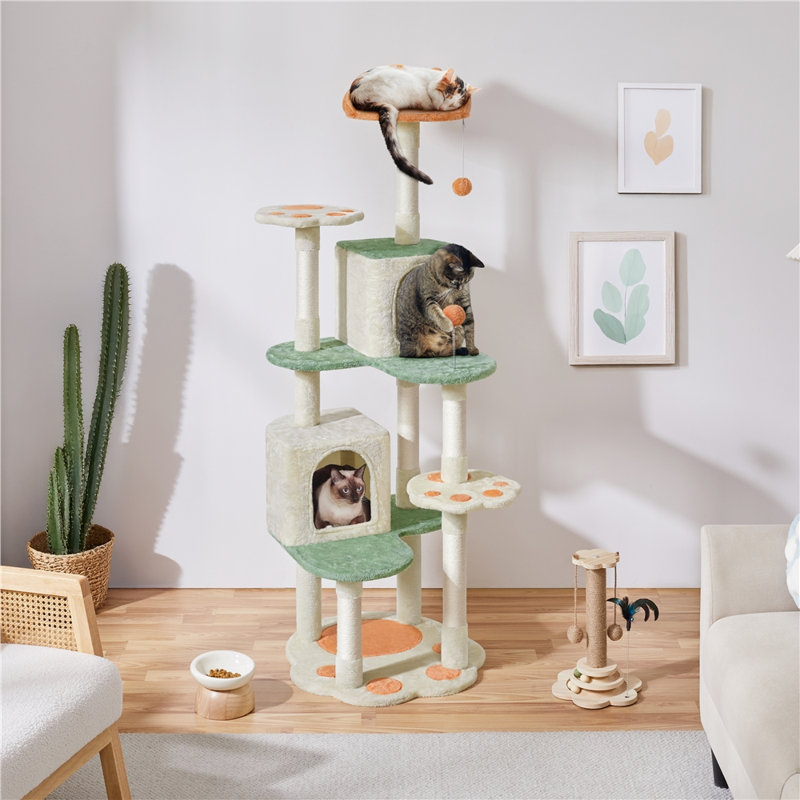 Arbre à chat Burford en forme de patte avec sisal naturel, H 65 po x l 22 po x P 23,5 po
