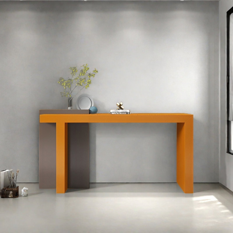 Console Modern Minimalist Art Design, Brun / orange, H 37,4 po x l 55,12 po x P 15,75 po