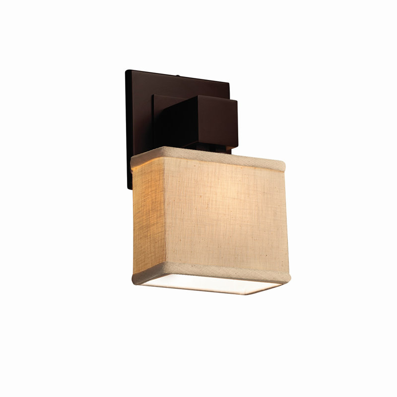 Applique murale rectangulaire 1 lumières Geoffroy, Nickel brossé, Blanc