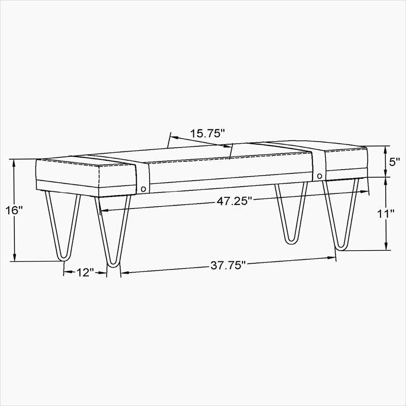 Banc d'appoint rembourré beige Karis