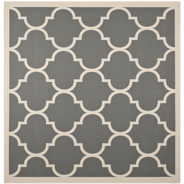 Arneshia Power Loom Geometric Gray/Beige Indoor/Outdoor Area Rug