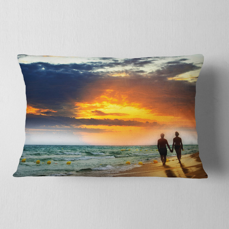 Coussin décoratif lovers à la plage mer