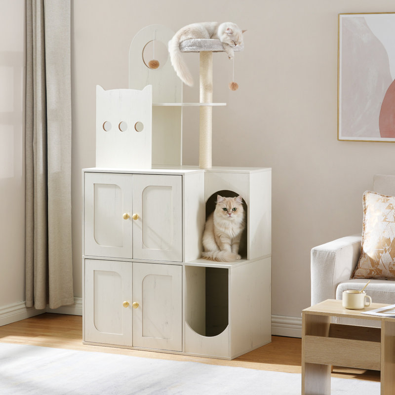 Cat Tree with Litter Box Enclosure