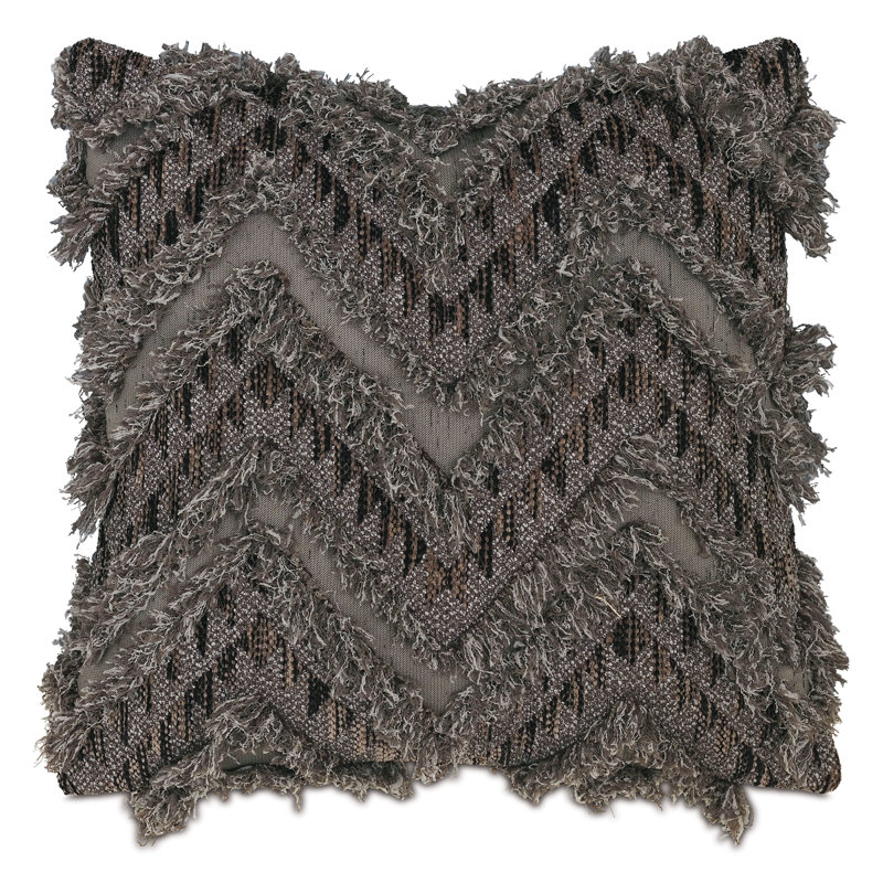 Keishi Woven Decorative Pillow In Graphite, Graphite, Square 22"