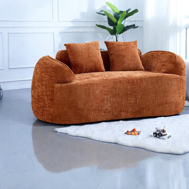 Canapés à compression, canapé compact en chenille 2 places pour petite maison