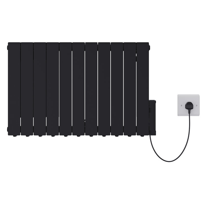 Ebern Designs Saheli Electric Wall Mounted Space Heater, 57.5cm H x 93.5cm W x 8cm D, Black, 8.7A