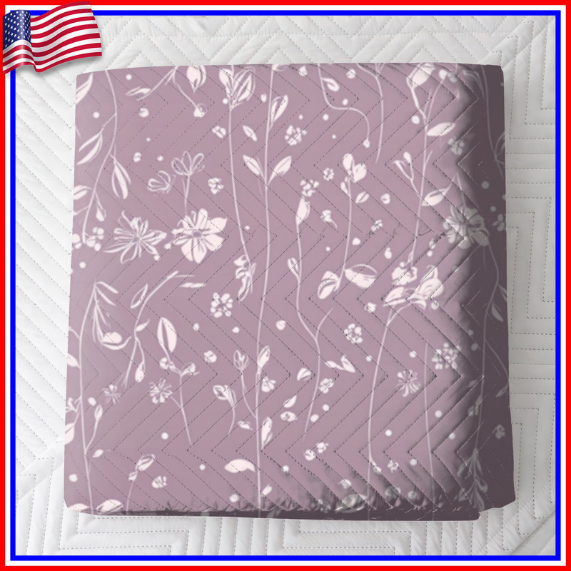 Delicate Floral Pattern Quilted Bedspread All Sizes, King