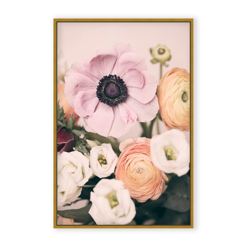 Nature Inspired Pastel Bouquet by  - Picture Frame Photograph on Paper, 48" H x 32" W x 1.125" D, Black, Framed Matted Print