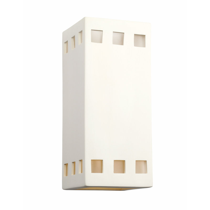 Ampoule murale d'extérieur encastrée en céramique Charleus, ampoule DEL incluse, Bisque blanche, 1-Pack