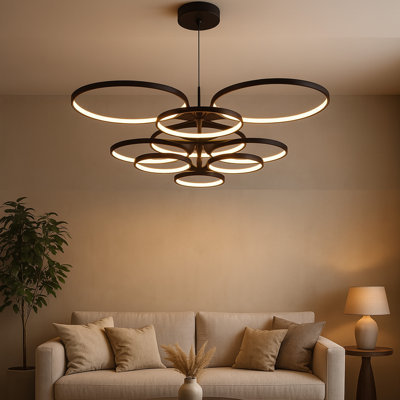 9 - Light Matte Black LED Novelty Pendant