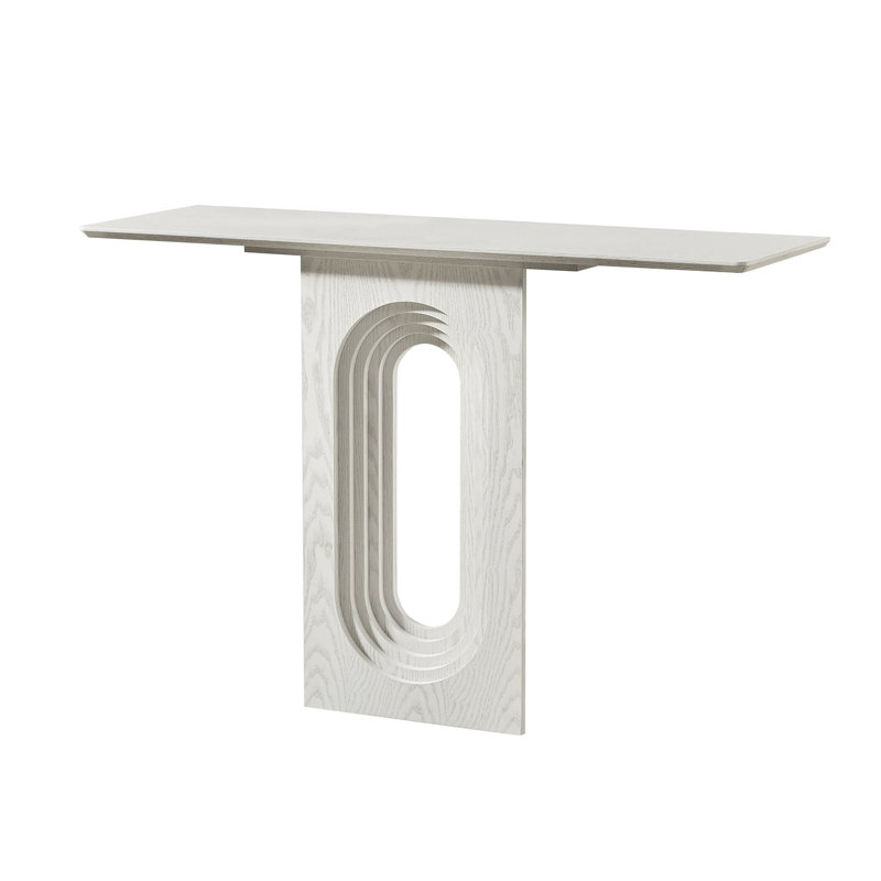 Longueur de la table d'entrée de 47,24 pouces pour le salon, console étroite avec design bouclé unique, table de canapé en panneau de fibres à densité moyenne de conception moderne pour vestibule, entrée, appartement