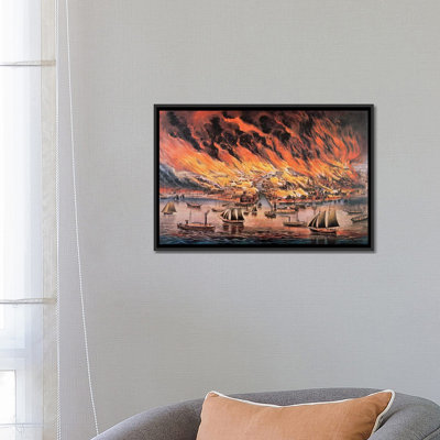 « the great fire of chicago 1871 », reproduction d’impression sur toile