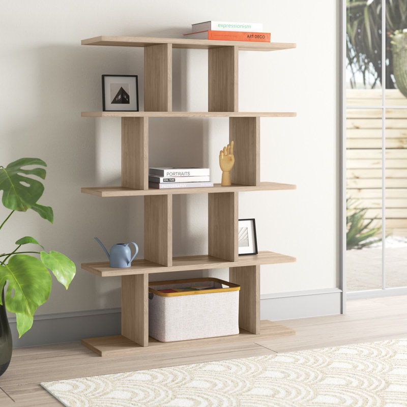 Alyson Standard Bookcase, Oak, 127.4 H x 90 W x 25 D cm