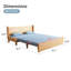 Canapé-lit 67,7 po bleu grand, canapé-lit modulaire avec méridienne réversible, canapé-lit en bois massif Lager Cama 3 en 1 pour canapé-lit, salon, appartement, chambre à coucher et bureau avec 2 coussins