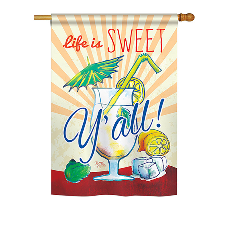 Drapeau de maison / jardin en polyester Sweet Y'all, H 40 po x l 28 po
