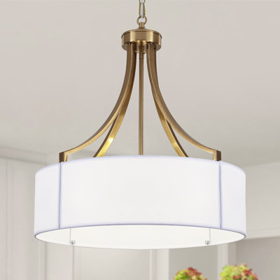 Lustre tambour à 6 lumières à intensité variable pour îlot de cuisine