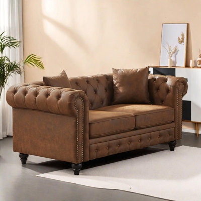 Canapé Chesterfield 63,5 po en velours capitonné