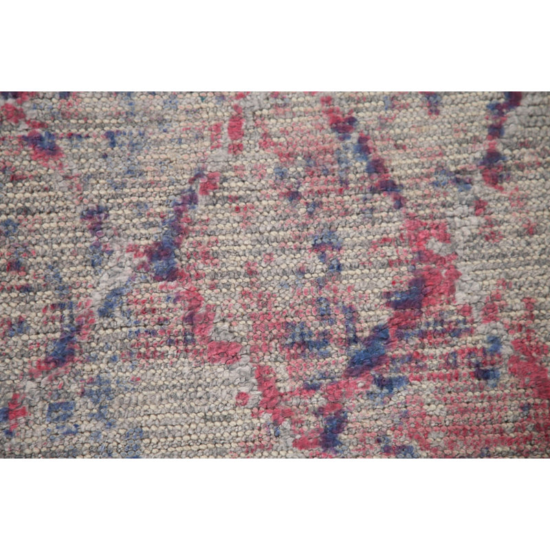Tapis à motif treillis moderne et abstrait 8 x 10