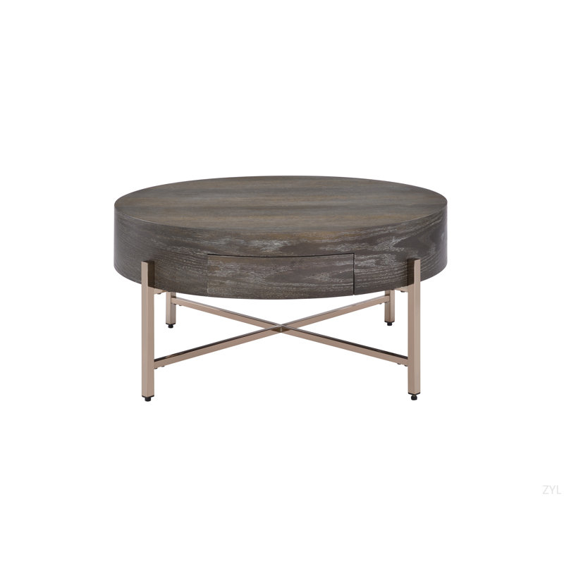 Light Brown & Champagne Finish Coffee Table