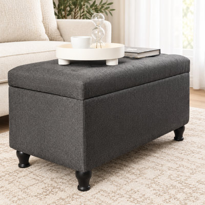 Banc de rangement avec repose-pieds capitonné 31 pouces