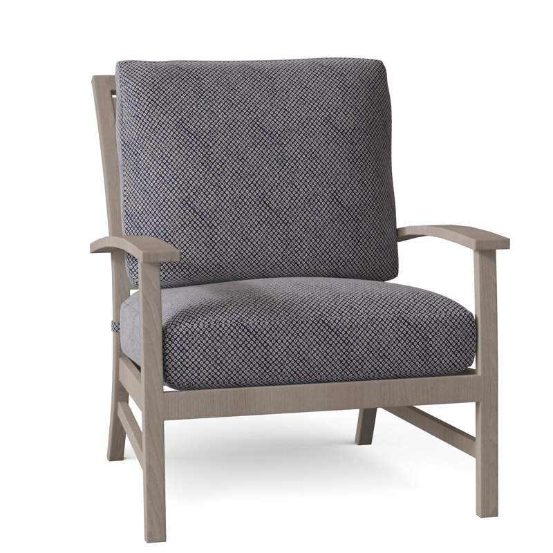 Charleston Patio Lounge Chair with Cushions, Oyster, Linen Dove, Welt