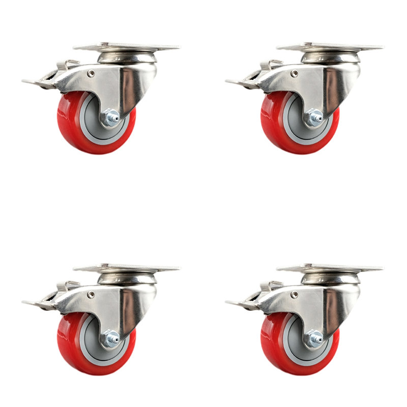 Polyurethane Casters, Red