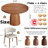 Amberly 5/7 Pieces Mid-Century Round Solid Wood Dining Table Set with Cushioned Chair-693333205-682626308-677639989