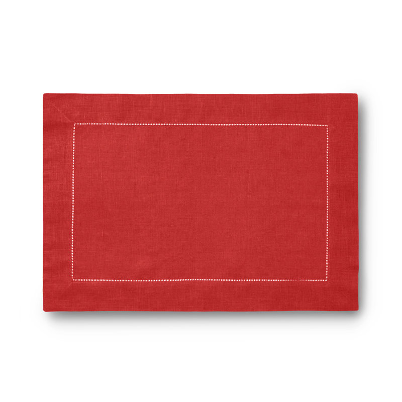 Festival Linen Rectangle Placemats, Red