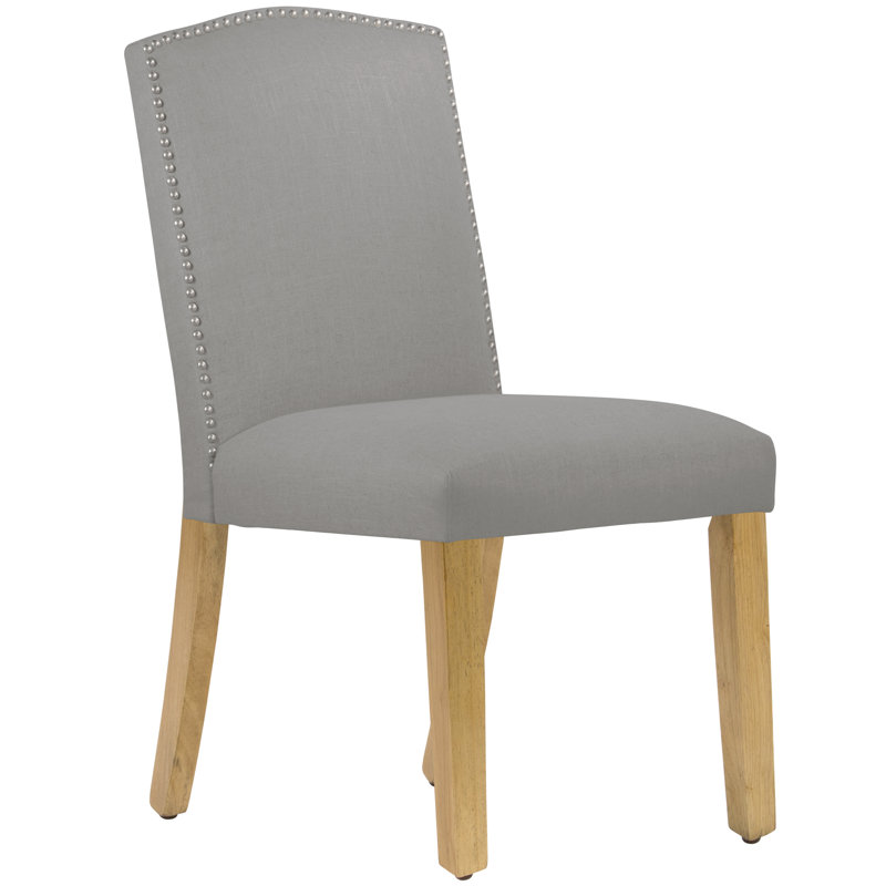 Nadia 20'' H Upholstered Dining Chair, Classic Grey Linen, Natural Wood