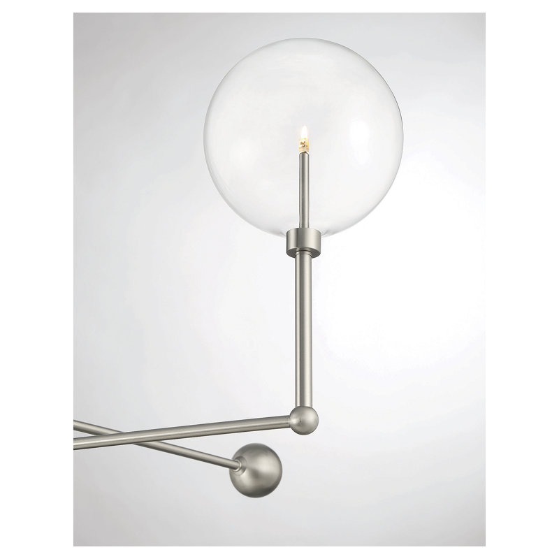 Lustre 3 lumières Debraa en nickel brossé, Nickel brossé