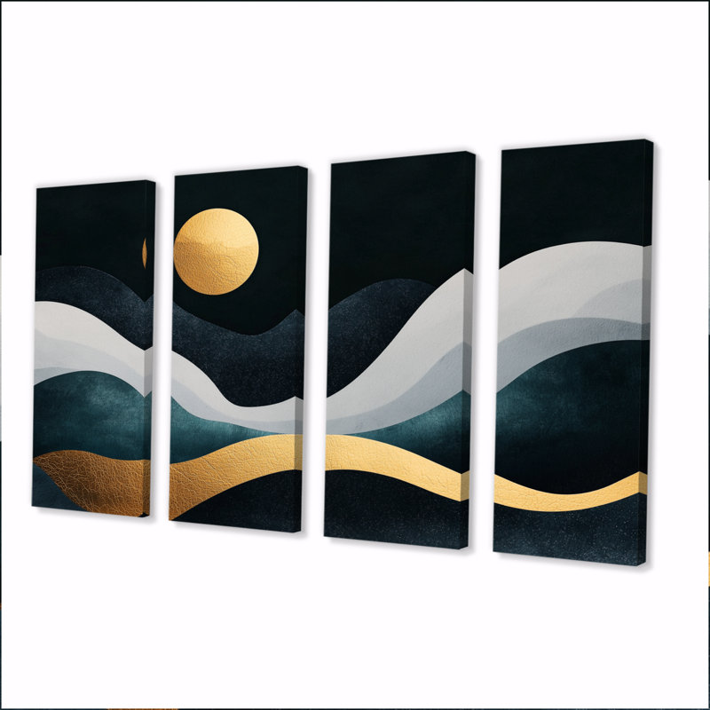 Doux marbre côtier Balanc V - Marble Art - ensemble de décoration murale moderne, 4, H 28 po x l 48 po