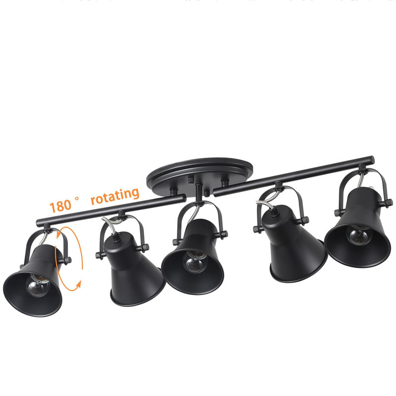 28'' 5 -Light Swing Arm Track Track Kit with Dimmable and Adjustable Head