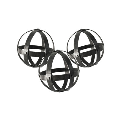 Montreal Decorative Ball Set of 3 6"Dia. Black