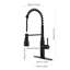 Robinet de cuisine rétractable en acier inoxydable noir mat, buse rotative à 360 °, 3 modes de sortie d'eau, réglage simple de la température et du débit, robinet à capteur de mouvement avec jet, options de rotation, facile et