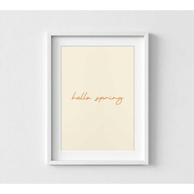 Warm Hello Spring - reproduction d'art personnalisable encadrée | Décoration saisonnière