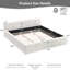 Structure de lit tapissier Cocoon, tête de lit et pied de lit en tissu Boucle, conception de base en forme de bloc, aucun sommier nécessaire, centre de chambre moderne (blanc)-1322093322-1322093324