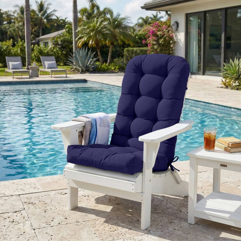 Outdoor/Indoor High Back Chair Cushion, Dark Blue