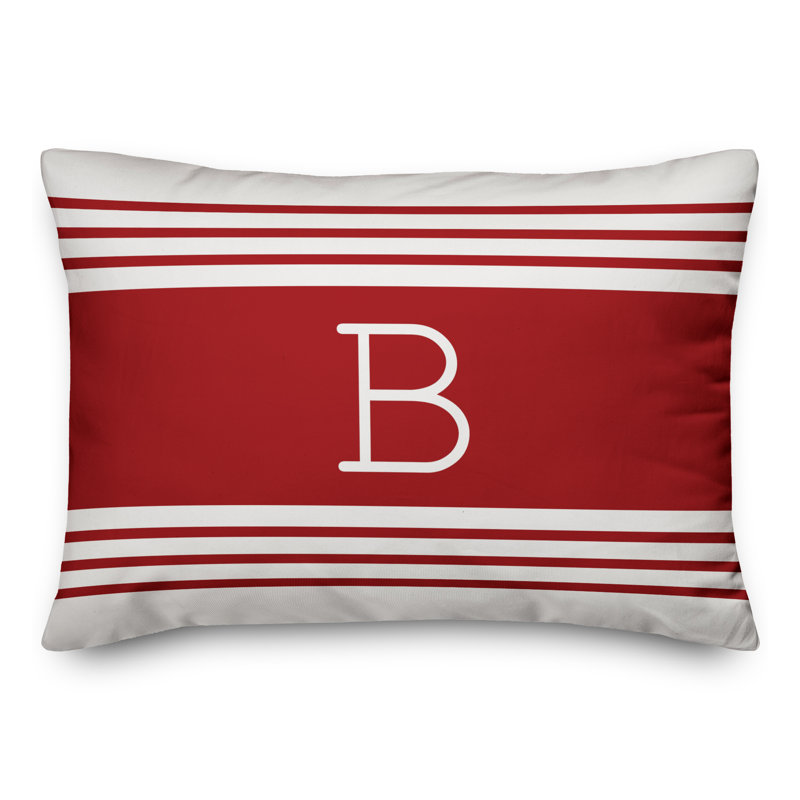  Coussin monogramme, B, Rouge