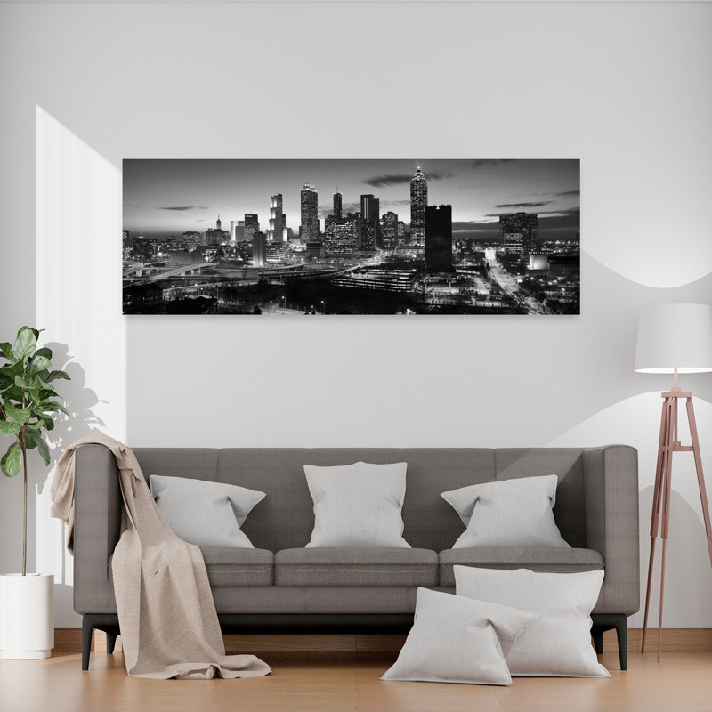 Skyscrapers in a city Atlanta Georgia USA 1 Piece Wrapped Canvas Panoramic Wall Art, 50.8 cm H x 152.4 cm W