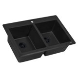 33" L x 22" W Double Basin Dual Mount Kitchen Sink