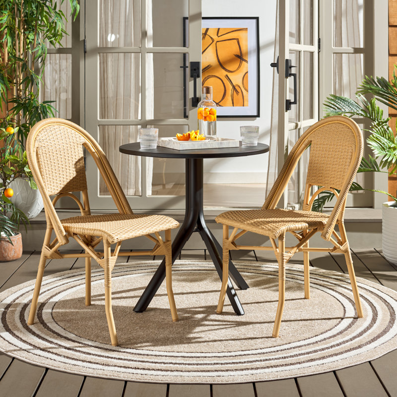Torino Outdoor Dining Side Chair, Natural Wash/Coffee