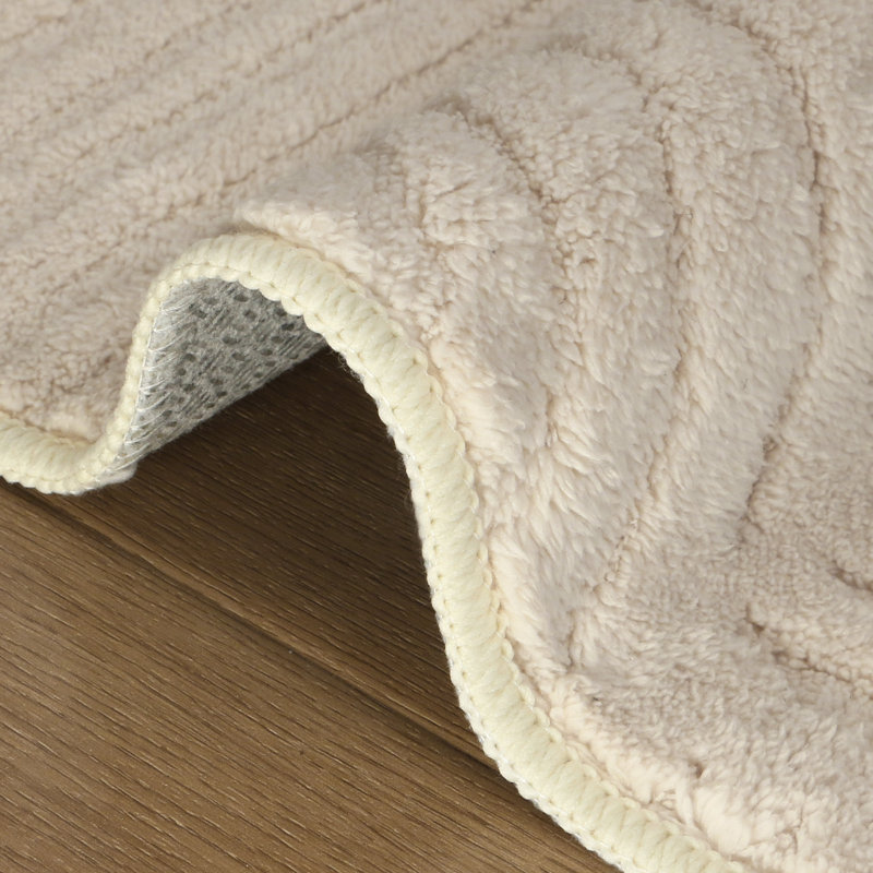 Tapis d'intérieur lavable texturé antidérapant en laine, Rectangle 6 pi 8 po x 9 pi
