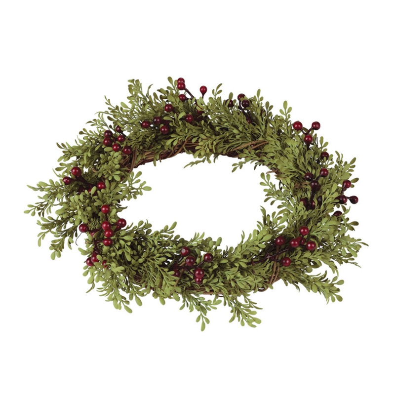 Feuille artificielle avec couronne de baies, H 13,5 po x l 13,5 po x P 5 po